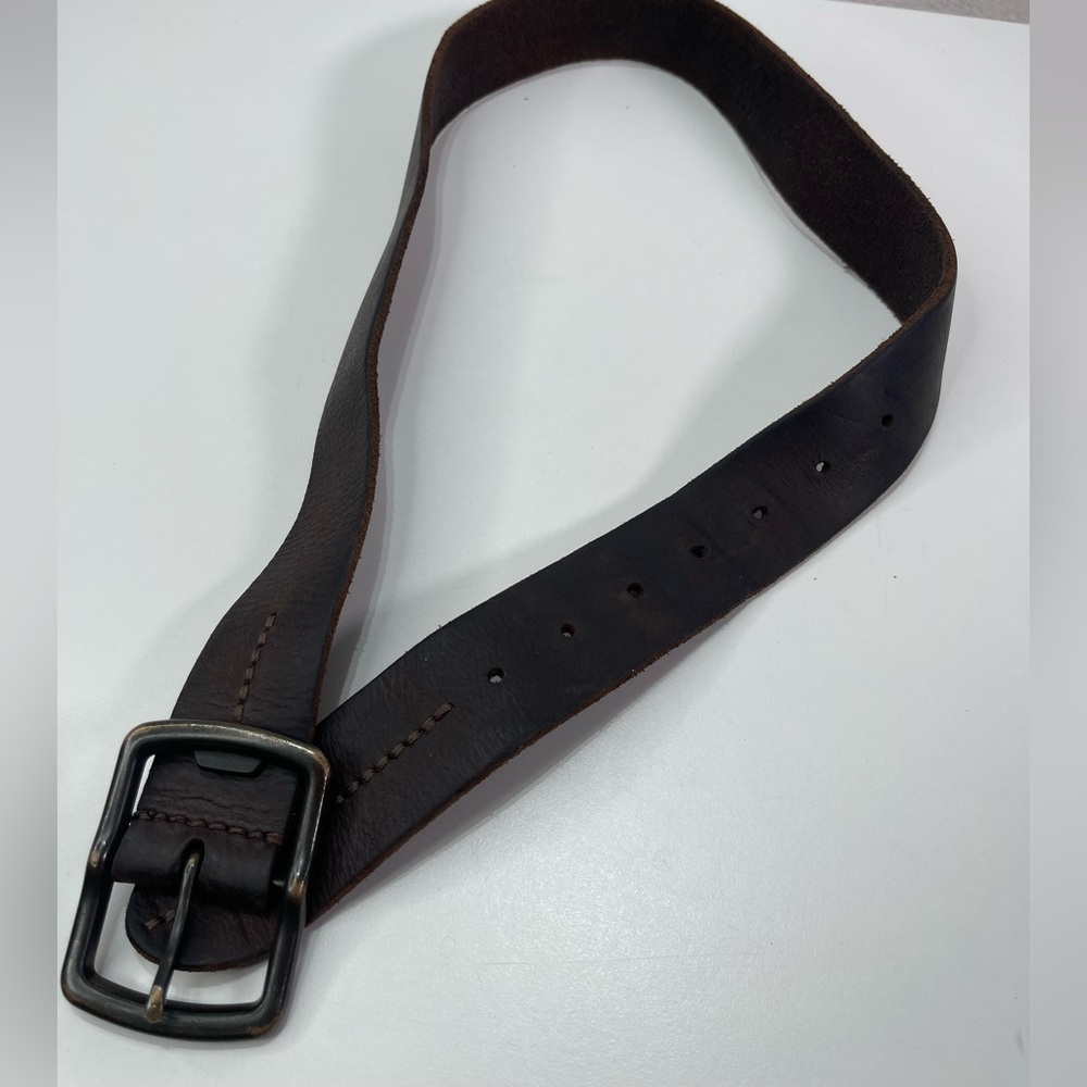 Vintage American Eagle  Brown Leather Belt  Rugged Distressed Style Men's 36''